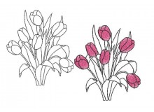 Stickdatei - Tulpen Strauß