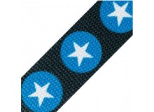 Gurtband Sterne dunkeltürkis blau 30mm