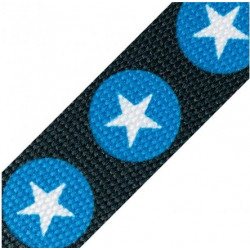 Gurtband Sterne dunkeltürkis blau 30mm
