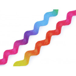 Zackenlitze Regenbogen bunt neon 6 mm