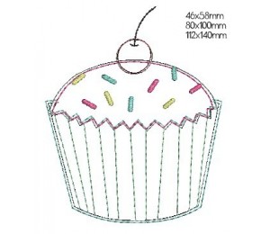 Stickdatei - Muffin Kirsche Doodle