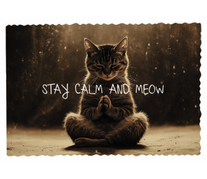 Postkarte - Stay calm and meow 