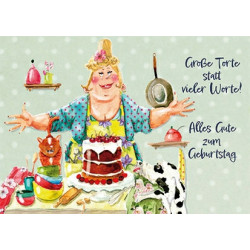 Postkarte - Ingrid Berendsen - Zum Geburtstag große Torte statt vieler Worte