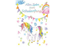 Postkarte - Zum Schulanfang - Einhorn