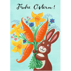 Postkarte - Frohe Ostern Möhrenstrauß