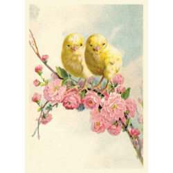 Postkarte - Vintage Küken Ostern