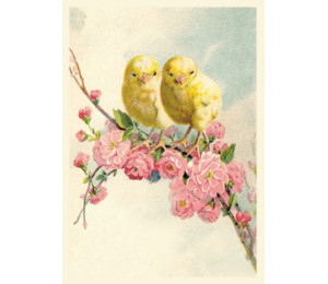 Postkarte - Vintage Küken Ostern