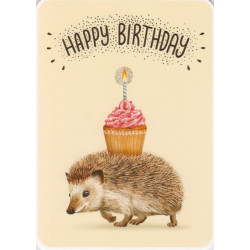 Postkarte - Happy Birthday Igel - Rosie Hilyer