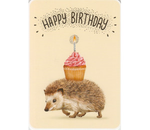 Postkarte - Happy Birthday Igel - Rosie Hilyer