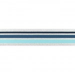 Gummiband Streifen 40mm lurxex silber blau