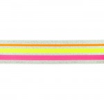 Gummiband Streifen 40mm lurxex silber gelb pink