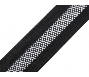 Gummiband Breite 40 mm schwarz mit Netz