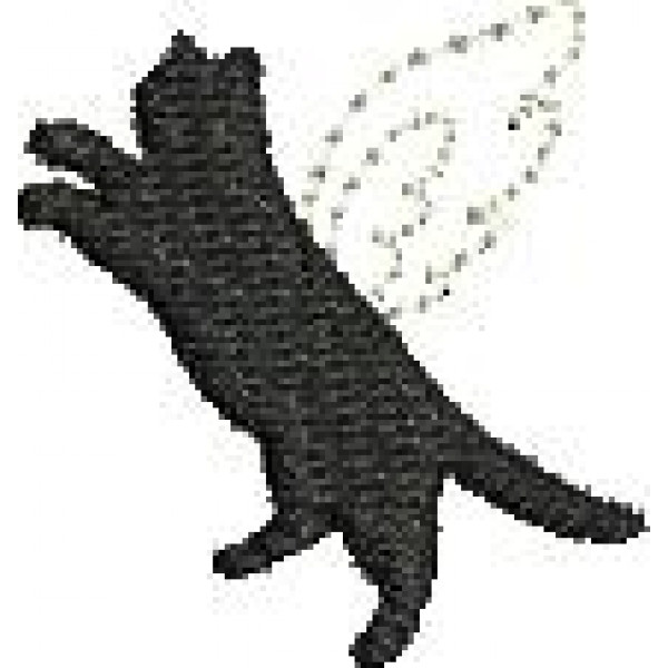 Weihnachtsbaum-Anhänger – Schwarze Katze Mit Engelsflügeln Als Gedenkornament | Aus Harz, Handbemalt | Für Verstorbene Haustiere (ca. 7,2 Cm Hoch)
