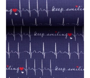 Baumwolle - Keep Smiling blau