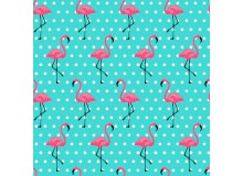 Baumwolle Flamingo Dots türkis