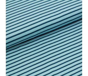 Biojersey Streifen - hellblau dunkelblau Stoffonkel
