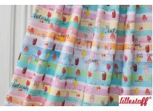 REST 13cm Bio Jersey Lillestoff - Lillyjou pastell Streifen Eis
