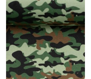 Baumwolle - Camouflage grün