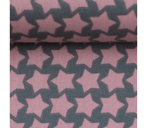Textil Wachstuch - beschichtete Baumwolle Farbenmix Staaars grau rosa