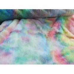 Fellstoff - Plüsch bunt multicolor Regenbogen