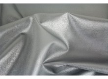 Kunstleder Rex metallisch glänzend silber