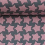 Textil Wachstuch - beschichtete Baumwolle Farbenmix Staaars grau rosa