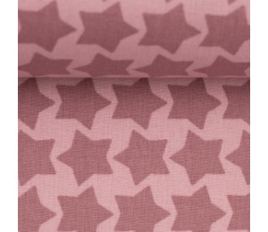 Textil Wachstuch - beschichtete Baumwolle Farbenmix Staaars altrosa rosa