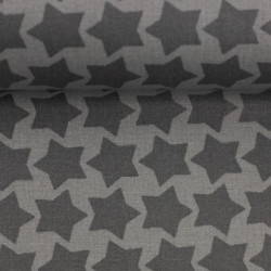 Textil Wachstuch - beschichtete Baumwolle Farbenmix Staaars anthrazit grau