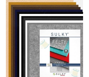 Filz SULKY® FELTY, waschbar, 12Bögen á 29,5x21cm - Sortiment "hell-dunkel" 